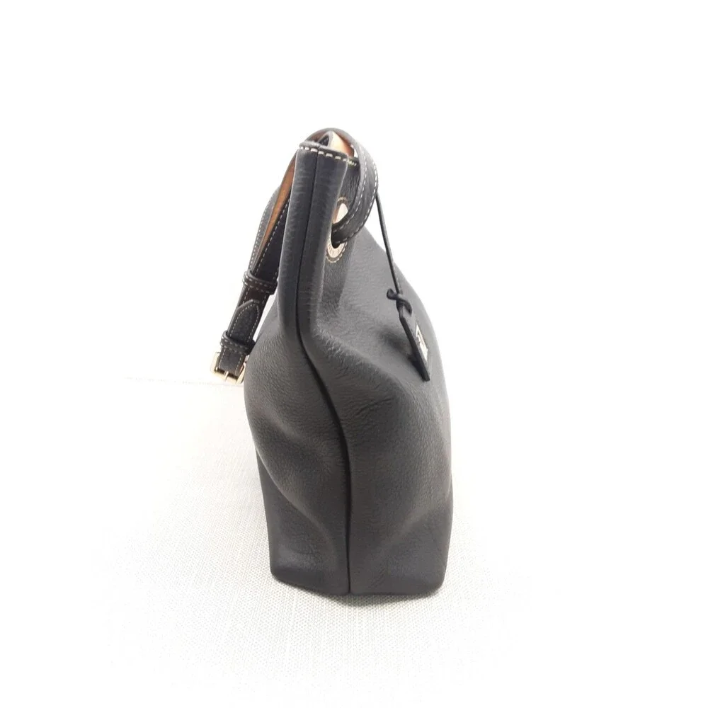 Dooney & Bourke Tote Shoulder Bag Grommet Black Pebbled Leather J2948561